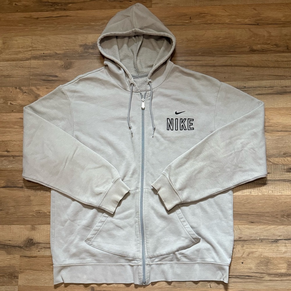 Y2K Nike Solo Swoosh Spell Out Zip Up Hoodie Sweatshirt